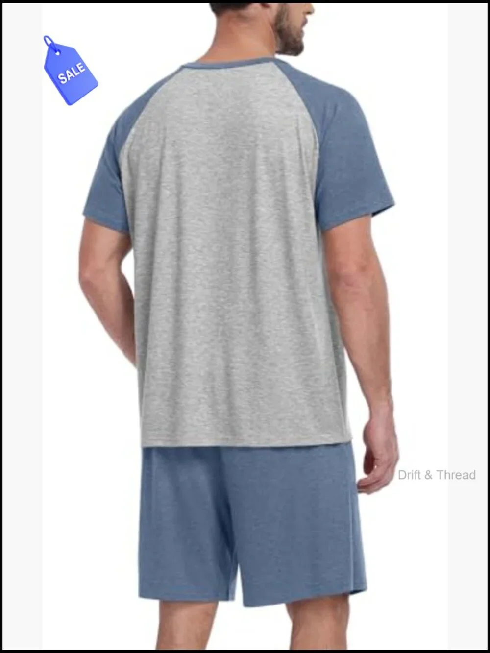 Men's 2-Piece Short Sleeve Pajama Set, Lightweight Summer Sleepwear with Pockets